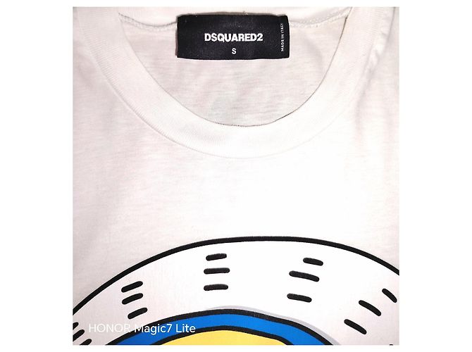 T-shirt de algodão branco Dsquared2 com gráfico Surfer - vista 3