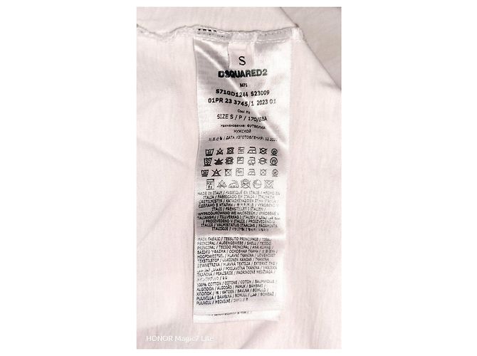 T-shirt de algodão branco Dsquared2 com gráfico Surfer - vista 5