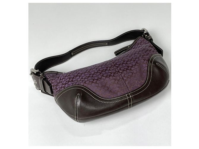 Borsa a tracolla Coach Purple Signature Canvas - vista 2