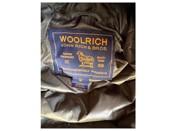Woolrich parka cáqui em algodão e pele - vista 4
