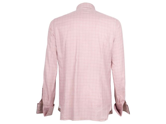 Camicia Tom Ford Rossa Pied de Poule in Cotone - vista 2