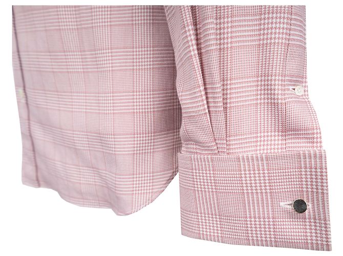 Camicia Tom Ford Rossa Pied de Poule in Cotone - vista 5