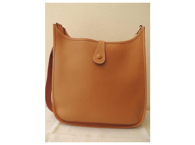 Borsa Hermès Evelyne Vache Ardennes Gold - vista 3