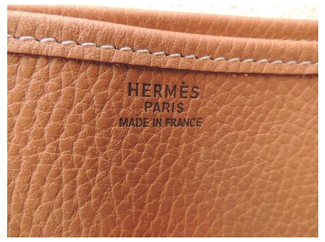 Borsa Hermès Evelyne Vache Ardennes Gold - vista 9