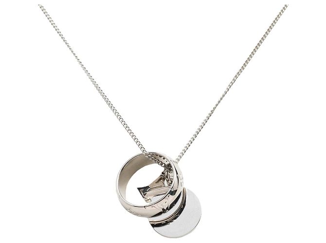 Louis Vuitton Monogram Anhänger Halskette aus Silber - Ansicht 3