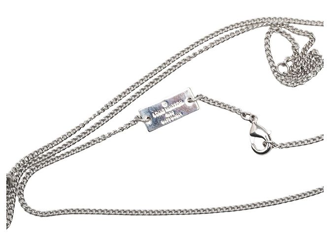 Louis Vuitton Monogram Anhänger Halskette aus Silber - Ansicht 6