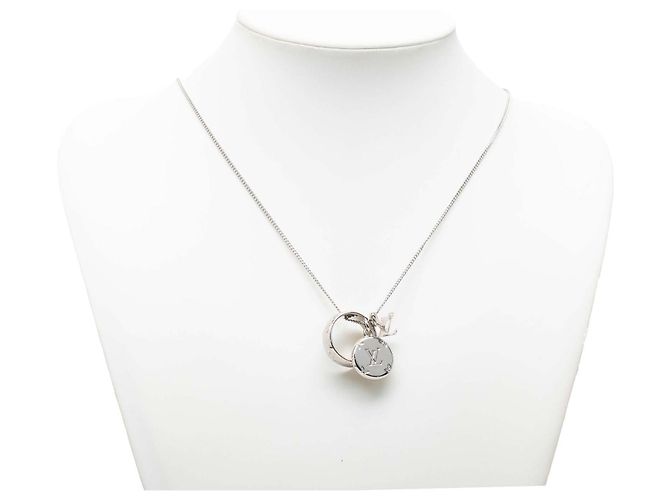 Louis Vuitton Monogram Anhänger Halskette aus Silber - Ansicht 7
