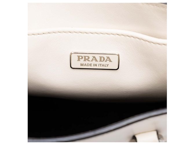Borsa Prada Mini Soft Calf Logo Drill bianca - vista 5