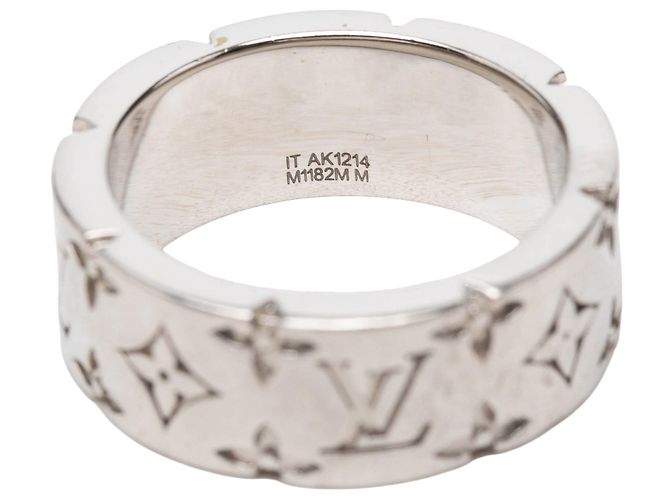 Ring Silver Louis Vuitton Brass LV Mosaic Ring M - Ansicht 4