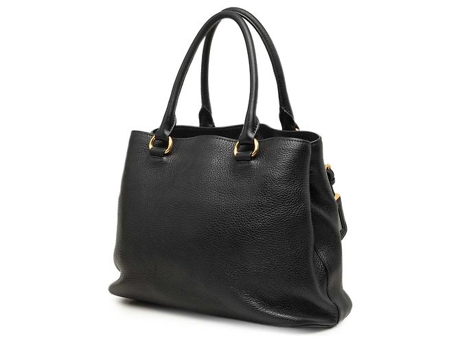 Borsa Tote Convertibile Aperta Prada Vitello Daino Nera - vista 2