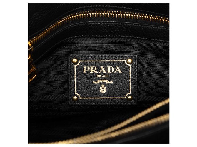 Borsa Tote Convertibile Aperta Prada Vitello Daino Nera - vista 5