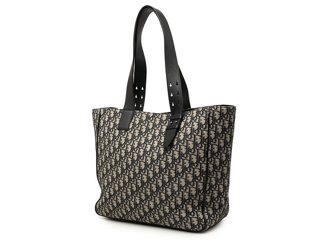 Borsa Tote Saddle in tela Dior Oblique blu - vista 2