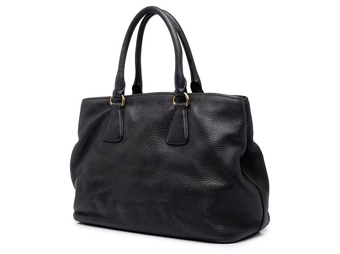 Borsa Tote Convertibile Aperta Prada Vitello Daino Nero - vista 2
