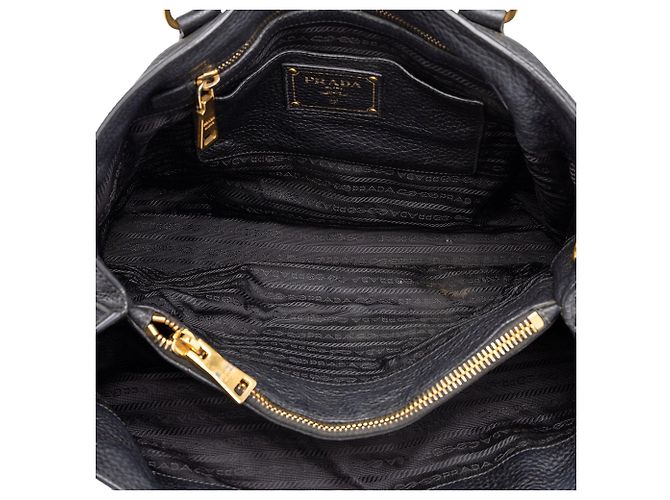 Borsa Tote Convertibile Aperta Prada Vitello Daino Nero - vista 4