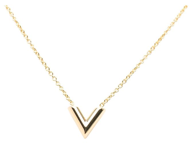 Collana Essential V Louis Vuitton placcata in oro - vista 3