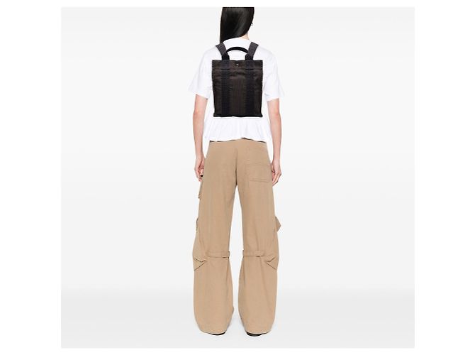 Mochila Hermès Herline PM de lona gris - vista 7