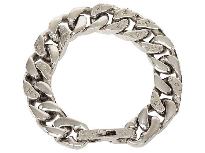 Bracciale a catena Monogram in ottone argentato Louis Vuitton - vista 3