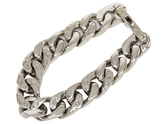 Bracciale a catena Monogram in ottone argentato Louis Vuitton - vista 4