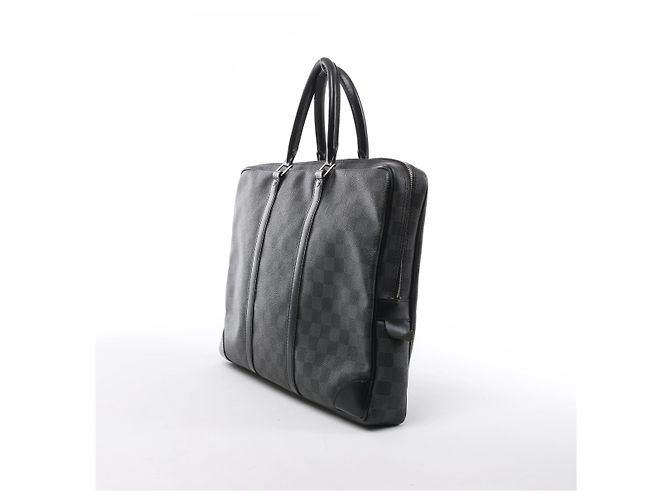Louis Vuitton Porte Document Voyages Damier Graphite Handbag in Black N41125 - vista 3