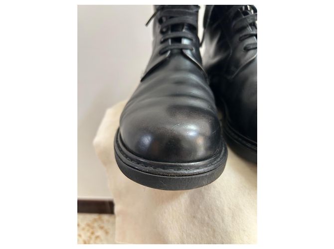 Paraboot Beaulieu Schnürstiefeletten aus schwarzem Leder - Ansicht 3