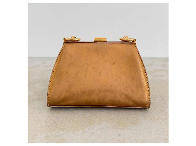 Gianfranco Ferré Pochette in Pelle Bronzo - vista 6