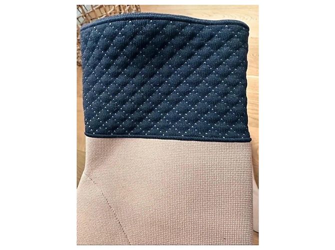 Stivali Casadei da donna in pelle e tessuto in beige e nero - vista 3