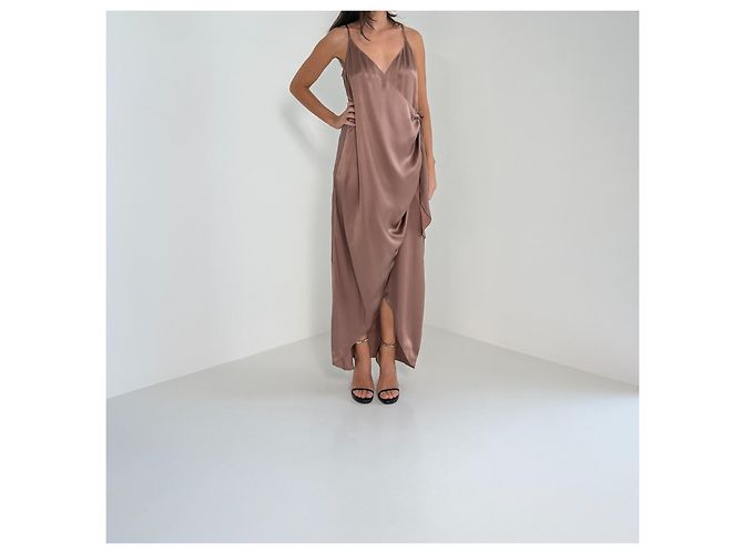 L'Agence Wickel-Maxikleid aus Seide in Dusty Rose - Ansicht 2