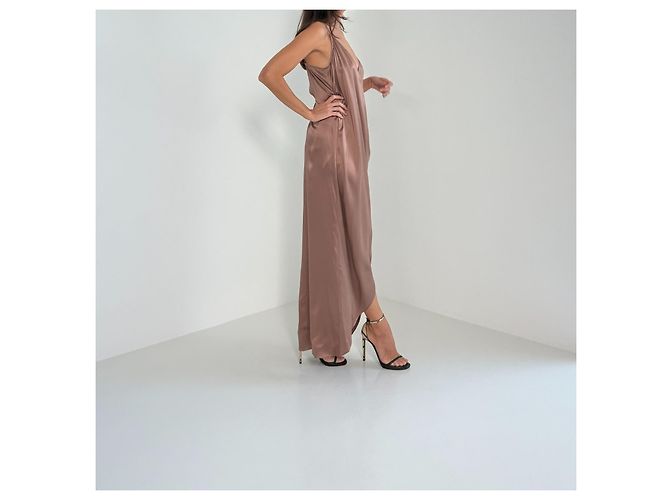 L'Agence Wickel-Maxikleid aus Seide in Dusty Rose - Ansicht 3