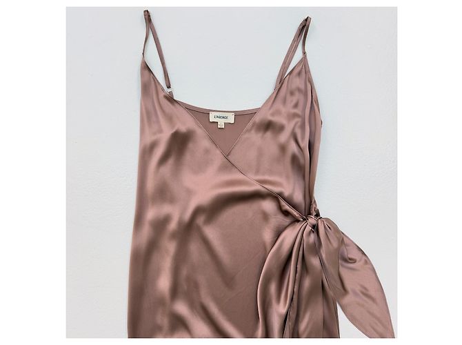 L'Agence Wickel-Maxikleid aus Seide in Dusty Rose - Ansicht 5