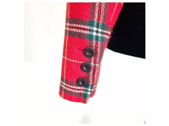 Chantal Thomass 1990s Red Plaid Wool Jacket - view 10