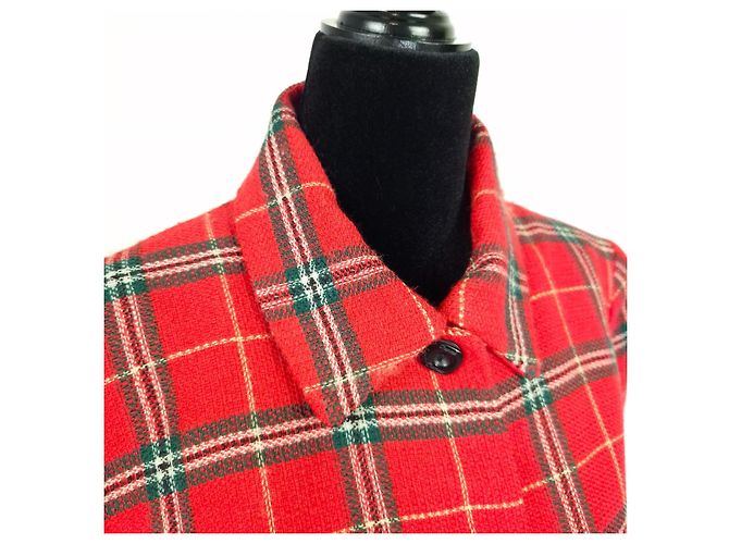 Chantal Thomass 1990s Red Plaid Wool Jacket - view 6