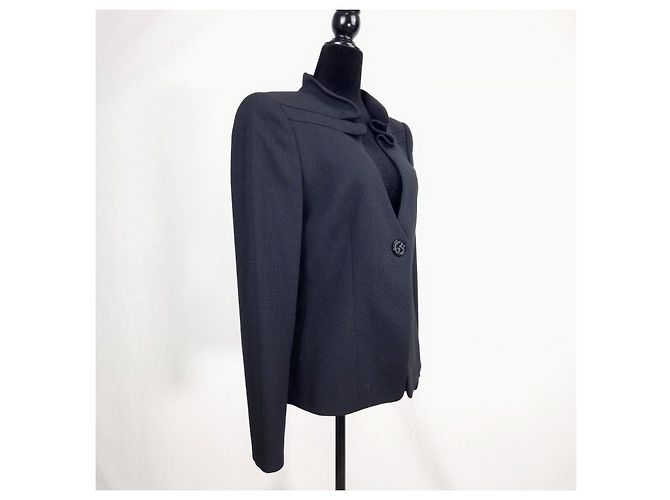 Giorgio Armani Wolljacke mit Rüschenkragen - Ansicht 11