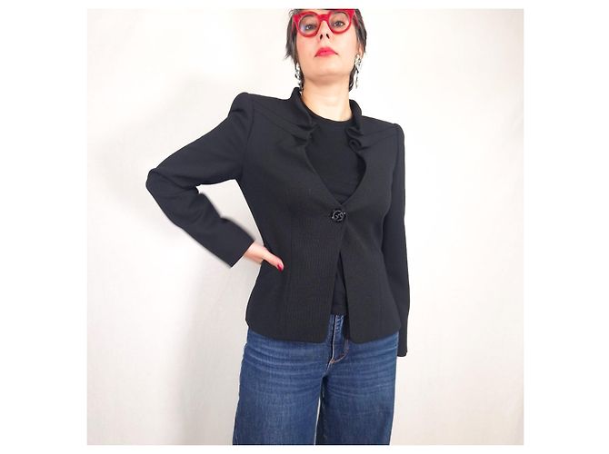 Giorgio Armani Wolljacke mit Rüschenkragen - Ansicht 4