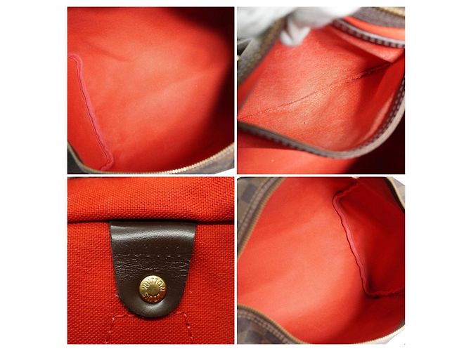Louis Vuitton Borsa a mano Speedy 35 in tela Damier Ebene marrone - vista 5