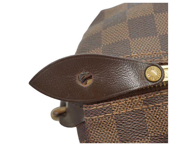 Louis Vuitton Borsa a mano Speedy 35 in tela Damier Ebene marrone - vista 6