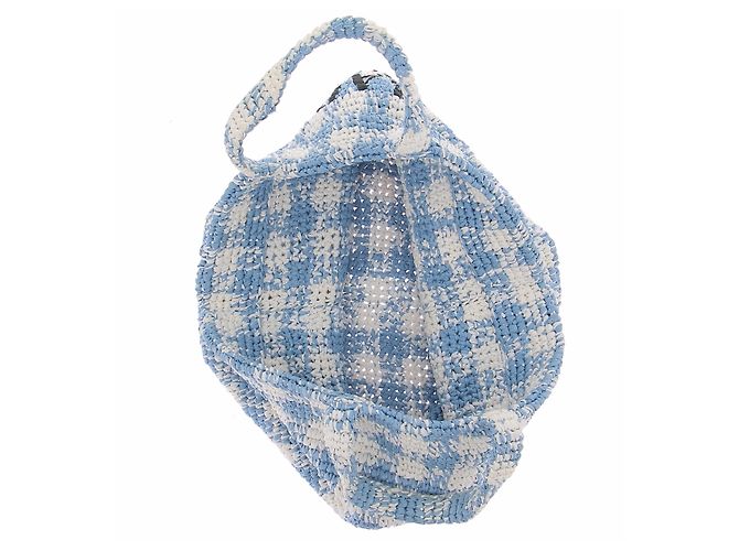 Prada Borsa tote blu e bianca - vista 5