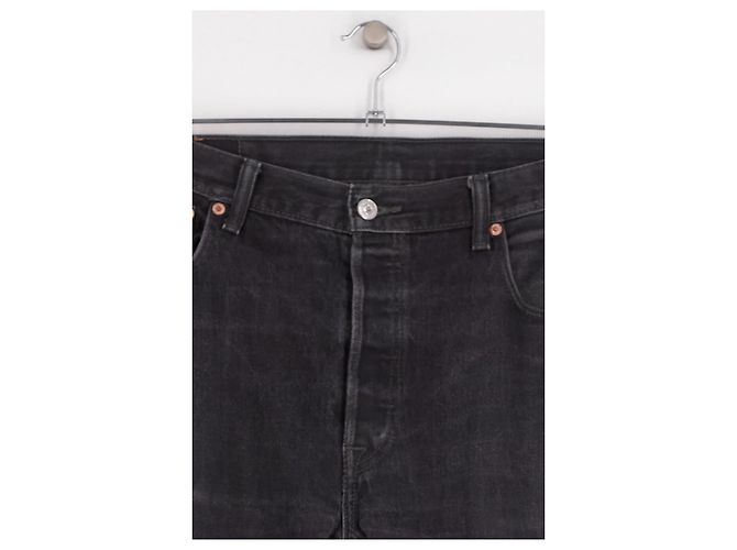Jeans Levi's pretos de algodão de perna reta - vista 3