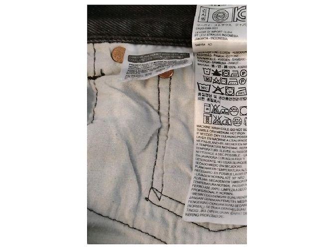 Jeans Levi's pretos de algodão de perna reta - vista 6