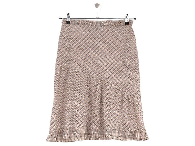 Autre Marque Falda larga de cuadros Damson Madder de algodón beige - vista 2