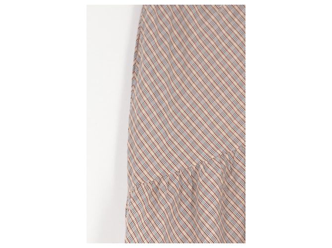 Autre Marque Falda larga de cuadros Damson Madder de algodón beige - vista 4