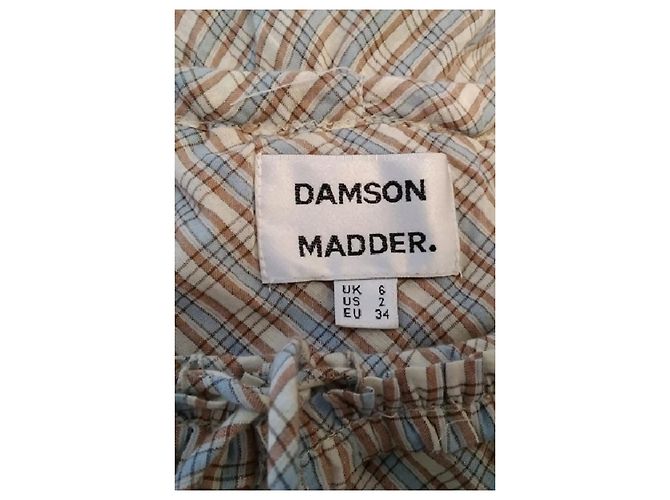 Autre Marque Falda larga de cuadros Damson Madder de algodón beige - vista 5