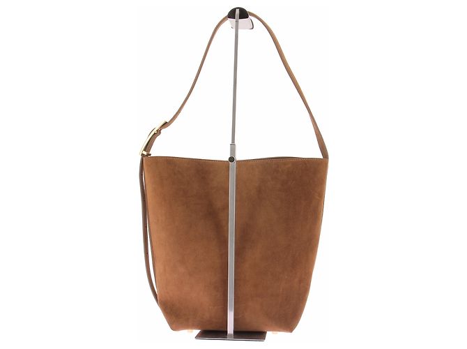 Anine Bing Borsa a secchiello "Elliy" in camoscio marrone - vista 3