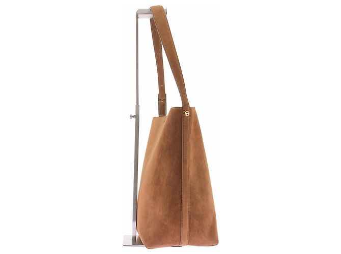 Anine Bing Borsa a secchiello "Elliy" in camoscio marrone - vista 4