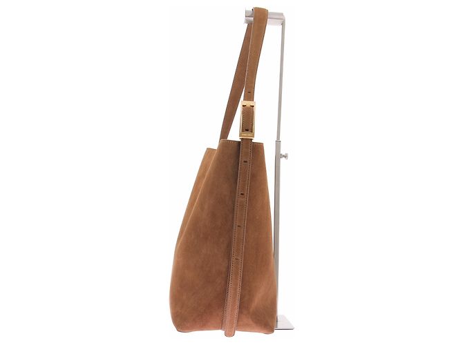 Anine Bing Borsa a secchiello "Elliy" in camoscio marrone - vista 5