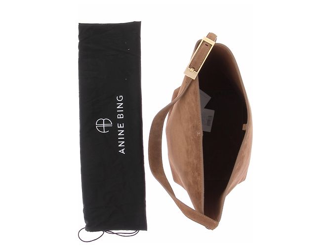 Anine Bing Borsa a secchiello "Elliy" in camoscio marrone - vista 7