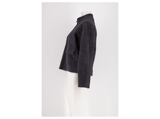 Gerard Darel Graue Cropped Jacke mit Reißverschluss - Ansicht 3