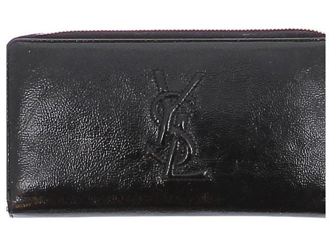 Yves Saint Laurent Cartera de cuero negra - vista 2