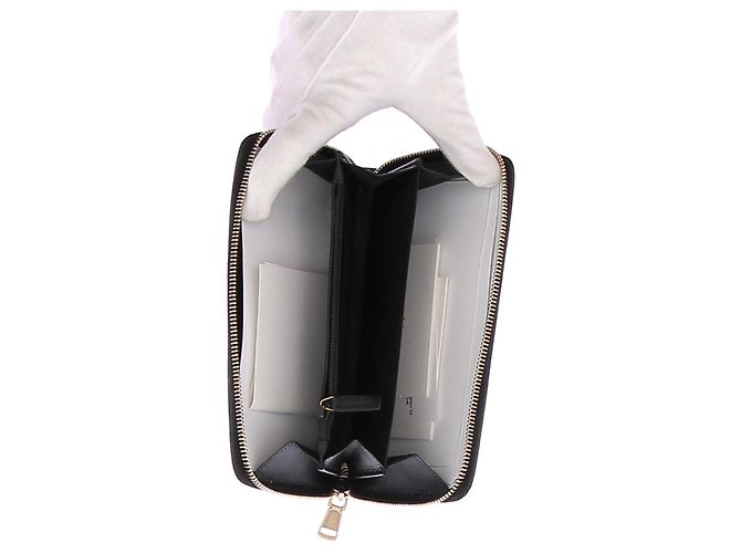 Yves Saint Laurent Cartera de cuero negra - vista 5