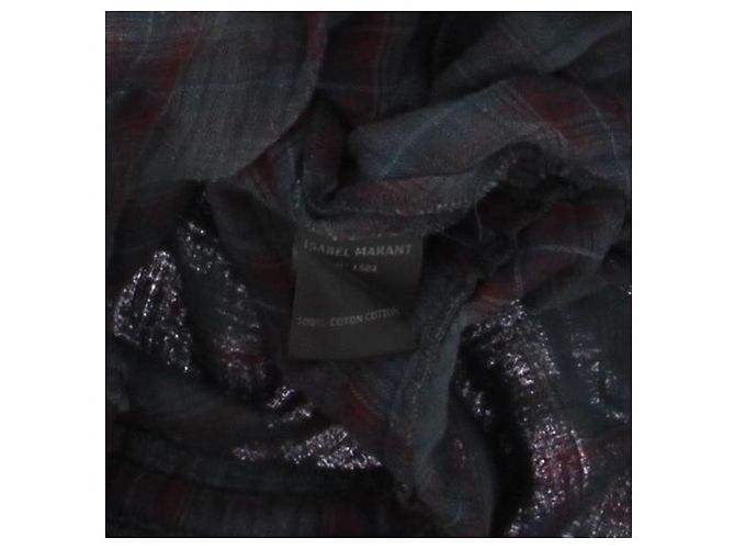 Vestido de algodón Isabel Marant Etoile con estampado tartan verde - vista 6