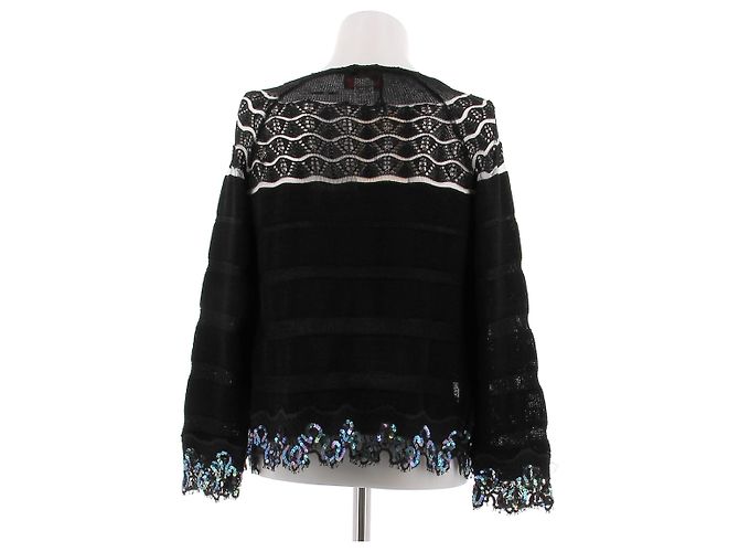 Christian Lacroix Schwarzer Viscose Cardigan M - Ansicht 2
